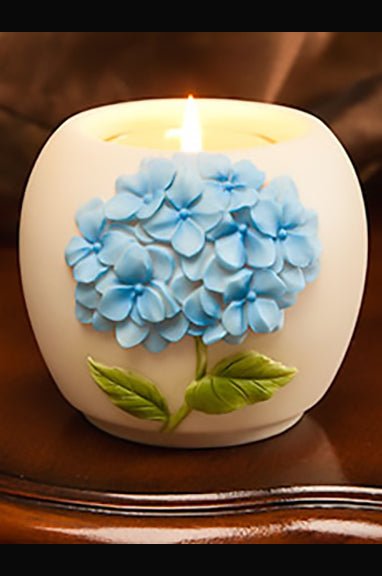 Blue Hydrangea Votive - DiFranz GiftsTea Lightibis and orchid