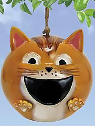 Fun House Orange Kitty Cat Birdhouse - DiFranz GiftsBird HouseCoynes