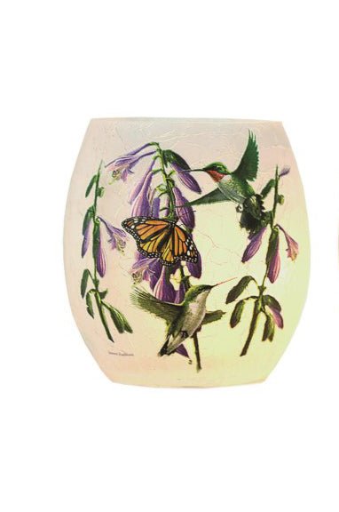 Hautman Hummingbirds & Butterfly Pre - Lit Votive Stony Creek Lighted Small - DiFranz GiftsLighted VaseStony Creek