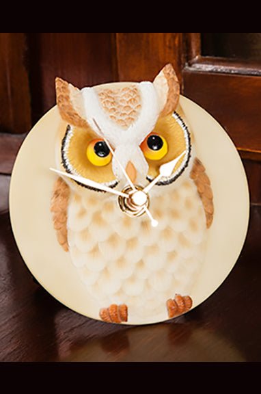 Hoot Owl Flower Time Clock - DiFranz GiftsClockibis and orchid