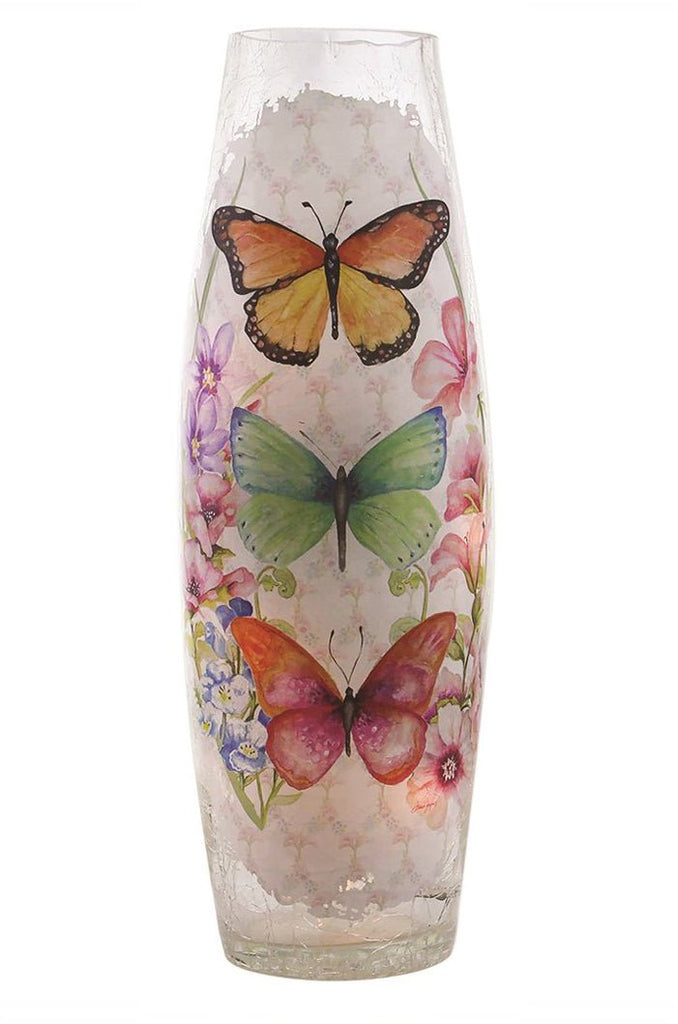 Pastel Butterflies Of Three Stony Creek Lighted Tall Vase - DiFranz GiftsLighted VaseStony Creek