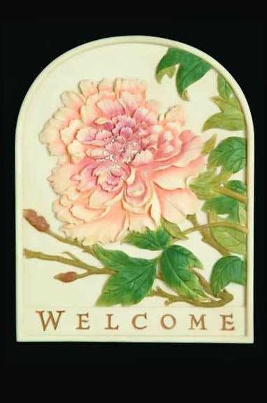 Peony Welcome Plaque - DiFranz GiftsWelcome Plaqueibis and orchid