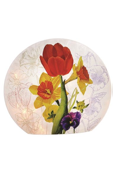 Sherri's Garden Tulip Sm Pre - Lit Round Orb Stony Creek Lighted Vase - DiFranz GiftsLighted VaseStony Creek
