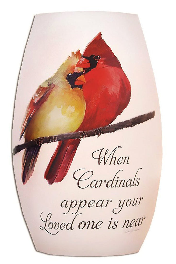 Stony Creek Angel Cardinals Pair When Cardinals Are Near Lighted Small Vase - DiFranz Gifts