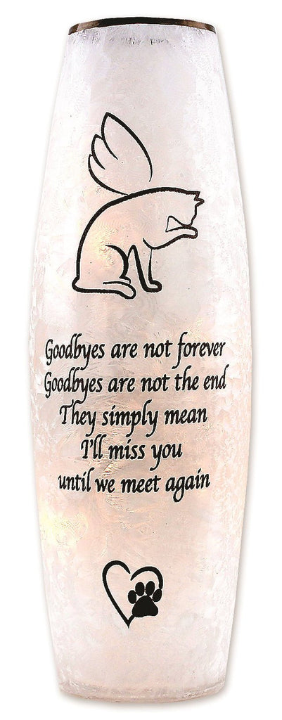 Stony Creek Cat Goodbyes Are Not Forever Large Lighted Glass Vase - DiFranz GiftsLighted VaseStony Creek