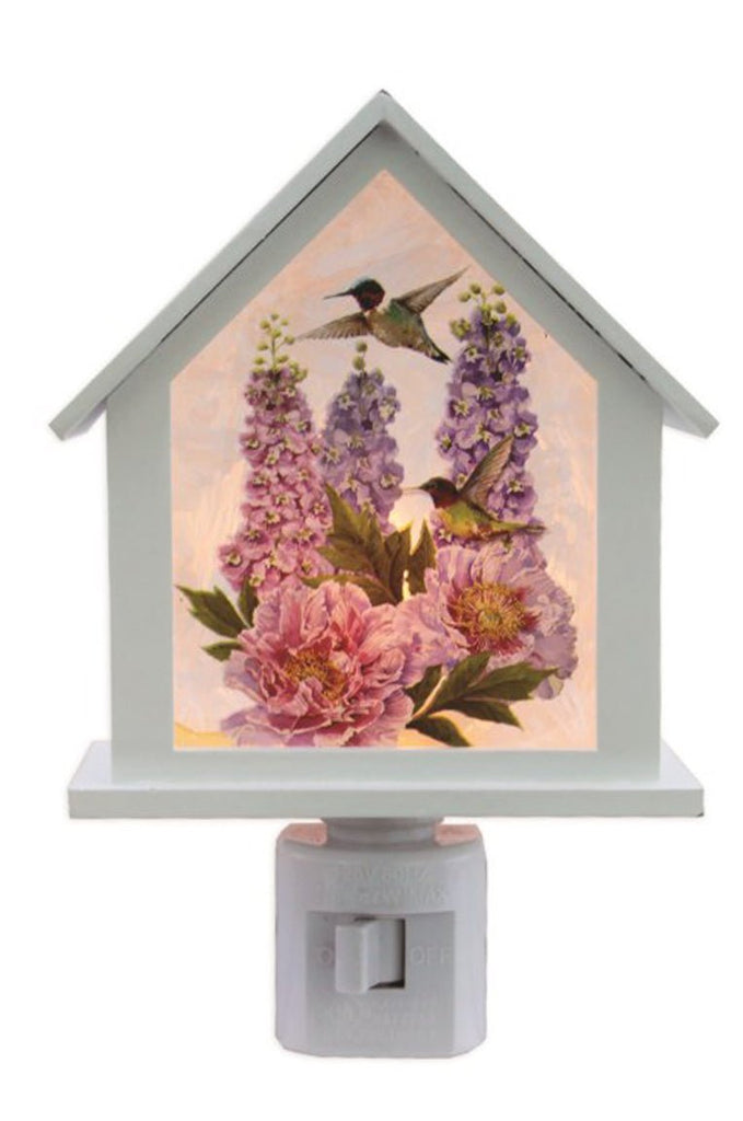 Stony Creek Hummingbird with Pink Roses Birdhouse Night Light - DiFranz GiftsNight LightStony Creek