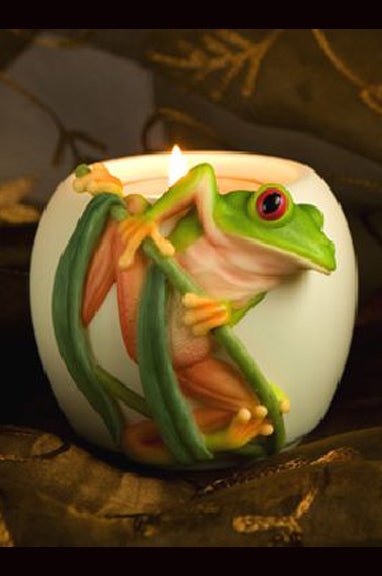 Tree Frog Votive - DiFranz GiftsTea Lightibis and orchid