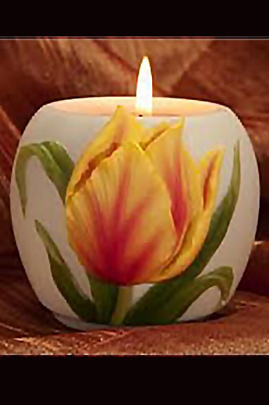 Yellow Tulip Votive - DiFranz GiftsTea Lightibis and orchid